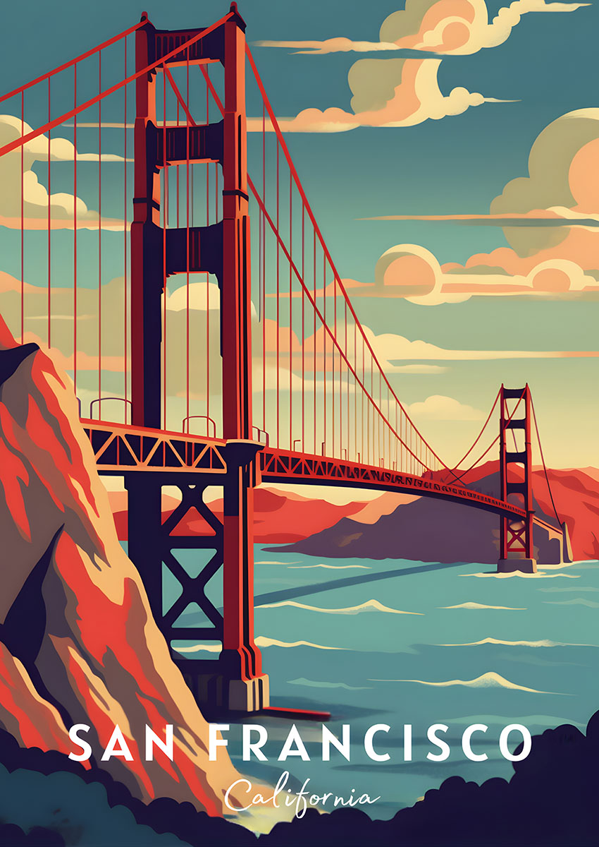 Golden Gate Bridge Canvas Print & Poster Wall Art - AI PRINT LAB